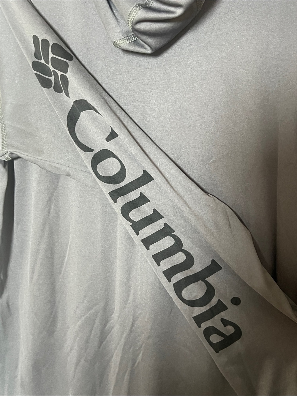 Columbia Men's Gray Crewneck Lightweight Hooded Sun Shirt PFG Long Sleeve Large - Picture 4 of 6